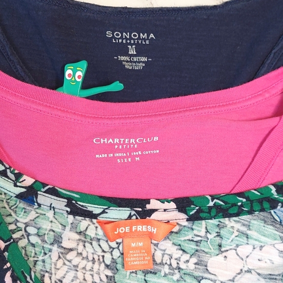 Lot of 3 Colorful Cotton t-shirts, Size M - Picture 8 of 8